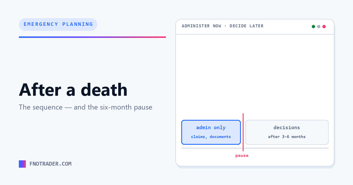 After a death: the sequence, and the pause