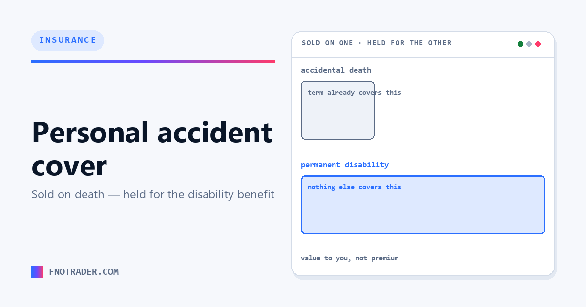 Personal accident cover, bought for the wrong reason